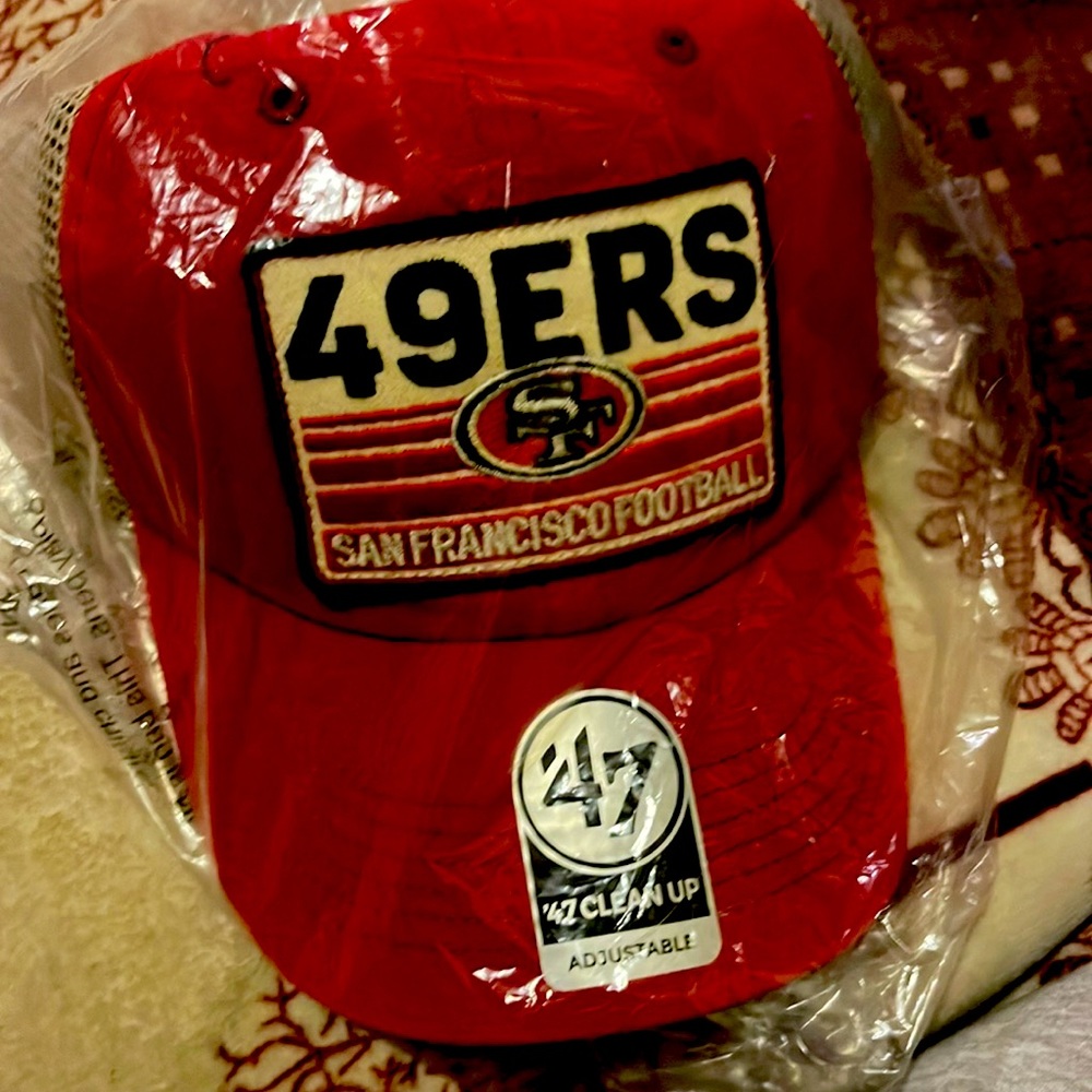 Men's San Francisco 49ers '47 Red/Natural Four Stroke Clean Up Snapback Hat